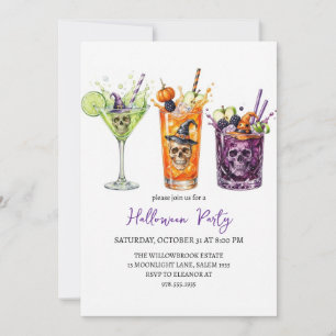 Invitación fiesta de cóctel espeluznante de halloween