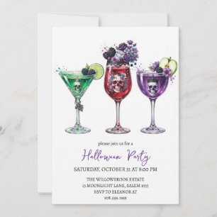 Invitación fiesta de cóctel espeluznante de Halloween