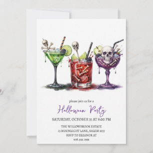 Invitación fiesta de cóctel espeluznante de halloween
