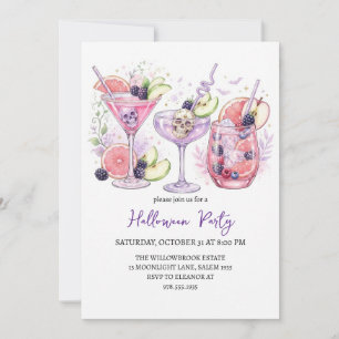 Invitación fiesta de cóctel espeluznante de halloween