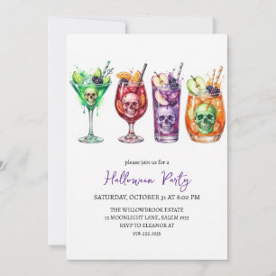 Invitación fiesta de cóctel espeluznante de Halloween