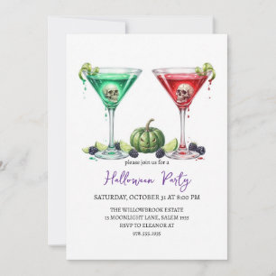 Invitación fiesta de cóctel espeluznante de Halloween
