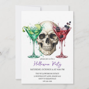 Invitación fiesta de cóctel espeluznante de halloween
