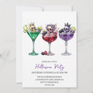 Invitación fiesta de cóctel espeluznante de Halloween