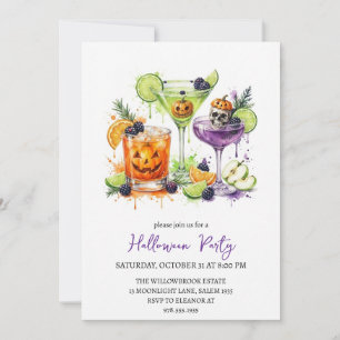 Invitación fiesta de cóctel espeluznante de Halloween