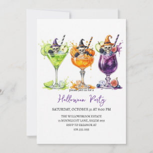 Invitación fiesta de cóctel espeluznante de halloween