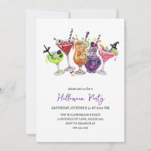 Invitación fiesta de cóctel espeluznante de halloween