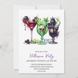 Invitación fiesta de cóctel espeluznante de halloween