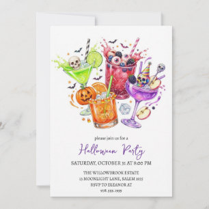 Invitación fiesta de cóctel espeluznante de Halloween