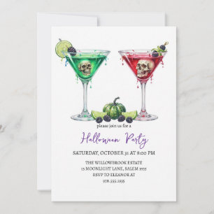 Invitación fiesta de cóctel espeluznante de Halloween