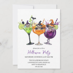Invitación fiesta de cóctel espeluznante de Halloween