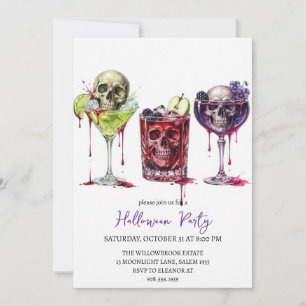 Invitación fiesta de cóctel espeluznante de Halloween