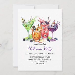 Invitación fiesta de cóctel espeluznante de Halloween