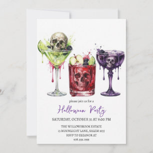 Invitación fiesta de cóctel espeluznante de halloween