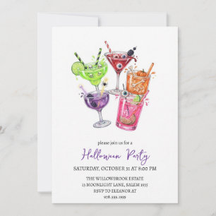 Invitación fiesta de cóctel espeluznante de halloween