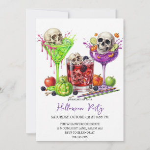 Invitación fiesta de cóctel espeluznante de Halloween