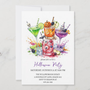 Invitación fiesta de cóctel espeluznante de Halloween