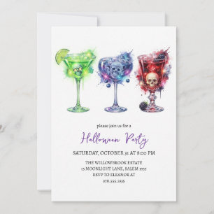 Invitación fiesta de cóctel espeluznante de Halloween