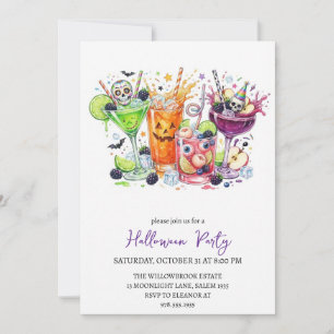 Invitación fiesta de cóctel espeluznante de Halloween