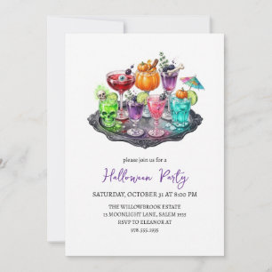 Invitación fiesta de cóctel espeluznante de Halloween