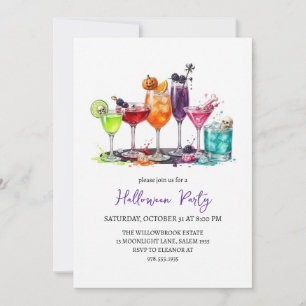 Invitación fiesta de cóctel espeluznante de Halloween