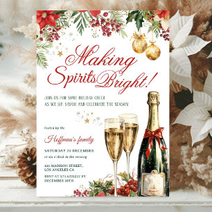 Invitación Fiesta de Cóctel Making Spirits Bright Navidad