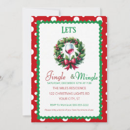 Invitación Fiesta de Cóctel Navideña Jingle and Mingle