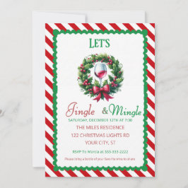 Invitación Fiesta de Cóctel Navideña Jingle and Mingle