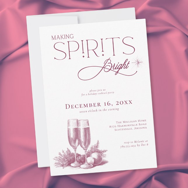Invitación Fiesta de Cóctel Navideño Making Spirits Bright (Subido por el creador)