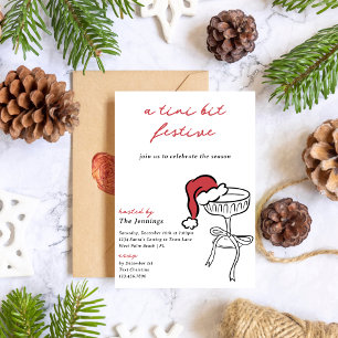 Invitación Fiesta de Cóctel Navideño Martini Festivo Tini Bit