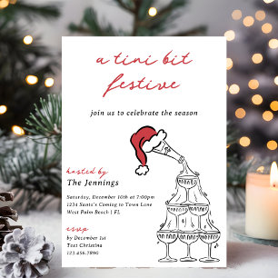 Invitación Fiesta de Cóctel Navideño Tini Bit Festivo Martini