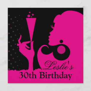 Invitación Fiesta de Cóctel por Cumpleaños 30 rosa