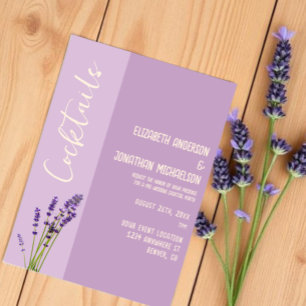 Invitación Fiesta de cóctel pre-boda Lavender Love