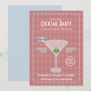 Invitación Fiesta de cóctel retro vintage