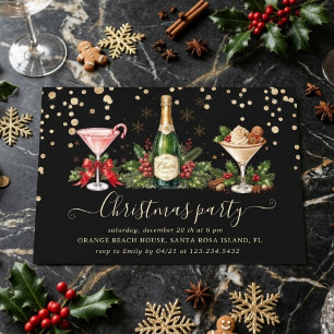 Invitación Fiesta de Cóctel Vintage de Navidad