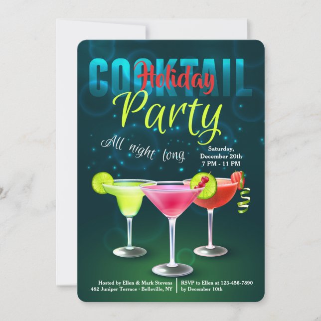 Invitación Fiesta de cócteles (Anverso)