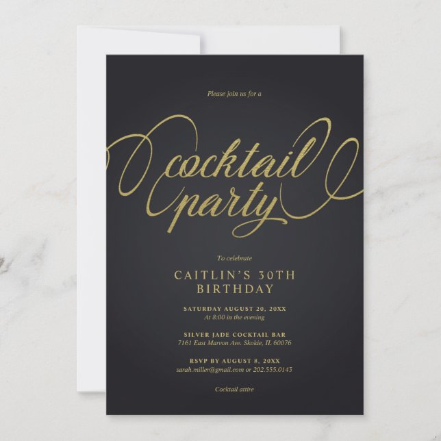 Invitación Fiesta de cócteles (Anverso)