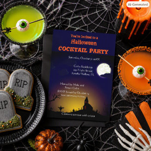Invitación Fiesta de Cócteles con Disfraces de Halloween Espe
