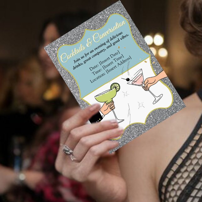 Invitación Fiesta de cócteles, conversaciones sofisticadas, b (Subido por el creador)