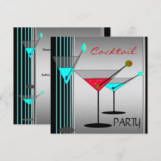 Invitación Fiesta de cócteles Corporativos Bebe Martini Rojo 