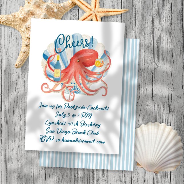 Invitación Fiesta de Cócteles Costeros Cheers (Subido por el creador)