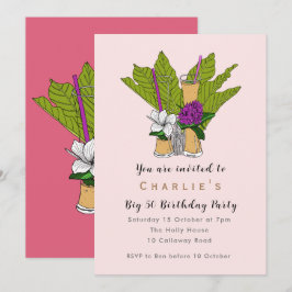 Invitación Fiesta de cócteles de 50 cumpleaños divertido y tr