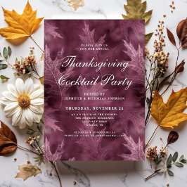 Invitación Fiesta de cócteles de Acción de Gracias de las hoj