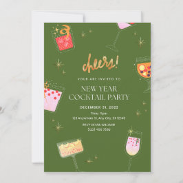 Invitación Fiesta de cócteles de Año Nuevo