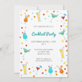 Invitación Fiesta de cócteles de bebidas divertidas de verano