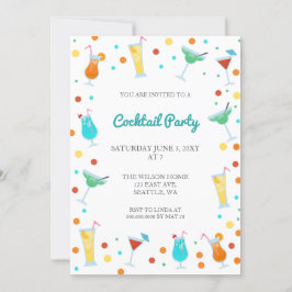 Invitación Fiesta de cócteles de bebidas divertidas de verano