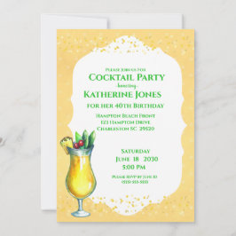 Invitación Fiesta de cócteles de cumpleaños de Pina Colada am