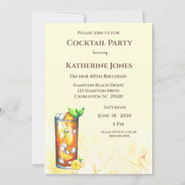 Invitación Fiesta de cócteles de cumpleaños del té de la isla