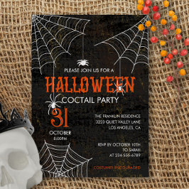 Invitación Fiesta de cócteles de Cute Spider Halloween
