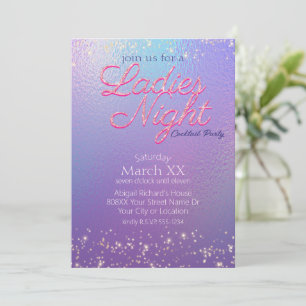 Invitación Fiesta de Cócteles de Damas Nocturnas Iridescentes